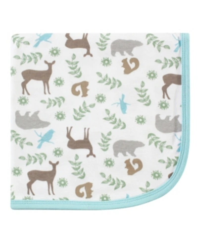 Touched By Nature Organic Cotton Receiving/swaddle Blanket, One Size In Forest