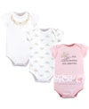 LITTLE TREASURE COTTON BODYSUITS, 3 PACK