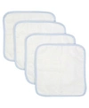 Baby Mode Signature 3 Stories Trading Solid Bath Washcloth With Striped Piping In Blue
