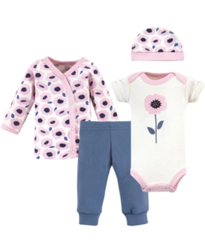 Touched By Nature Organic Preemie Layette Set, 4 Piece Set In Blossoms