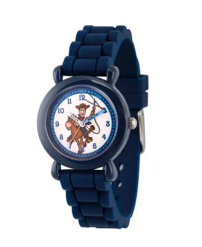 Ewatchfactory Kids' Boy's Disney Toy Story 4 Woody Blue Plastic Time Teacher Strap Watch 32mm