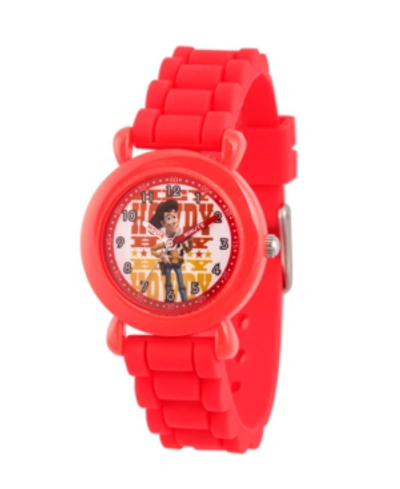 Ewatchfactory Kids' Boy's Disney Toy Story 4 Woody Red Plastic Time Teacher Strap Watch 32mm