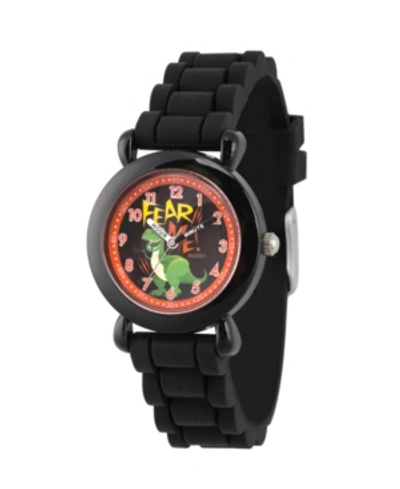 Ewatchfactory Kids' Boy's Disney Toy Story 4 Rex Black Plastic Time Teacher Strap Watch 32mm
