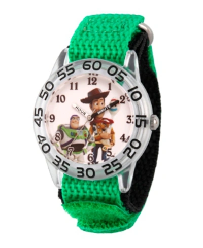 Ewatchfactory Kids' Boy's Disney Toy Story 4 Woody, Buzz Lighter, Bo Peep Green Plastic Time Teacher Strap Watch 32mm