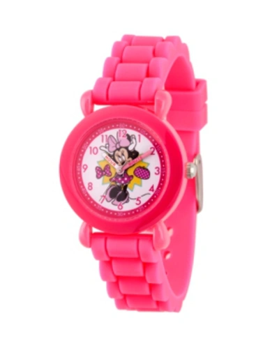 Ewatchfactory Kids' Girl's Disney Minnie Mouse Pink Plastic Time Teacher Strap Watch 32mm