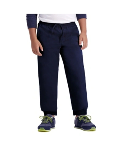 Haggar Kids' Husky Boys The Jogger, Reg Fit, Flat Front Pant In Navy