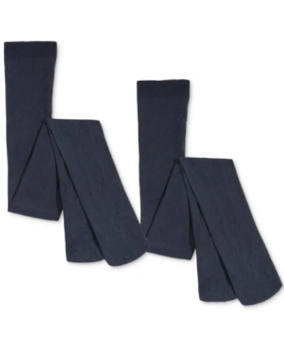 Trimfit Kids' 2-pk. Opaque Footed Tights, Little Girls & Big Girls In Navy