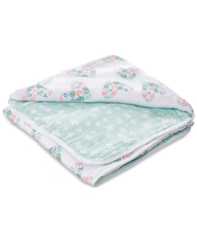 Aden By Aden + Anais Kids'  Baby & Toddler Girls Floral Heart Printed Cotton Blanket In Pink