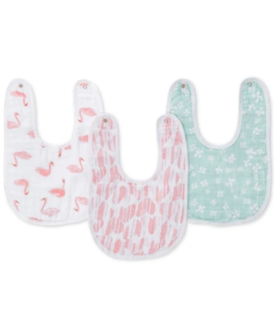 Aden By Aden + Anais Kids'  Baby Girls 3-pack Briar Rose Cotton Snap Bibs In Multi