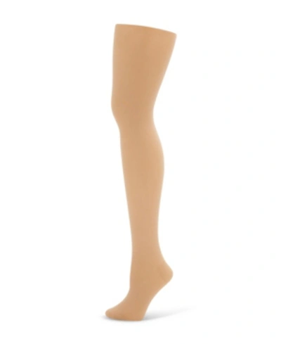 Capezio Kids' Big Girls Hold And Stretch Footed Tight In Honey Brow