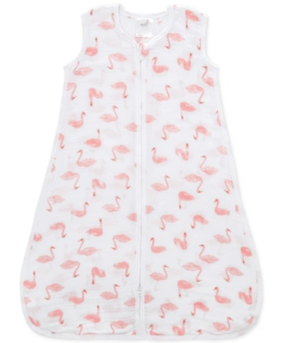 Aden By Aden + Anais Kids'  Baby Girls Flamingo Printed Cotton Sleeping Bag In Pink