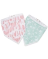 ADEN BY ADEN + ANAIS ADEN BY ADEN + ANAIS BABY GIRLS 2-PACK COTTON PRINTED BANDANA BIBS