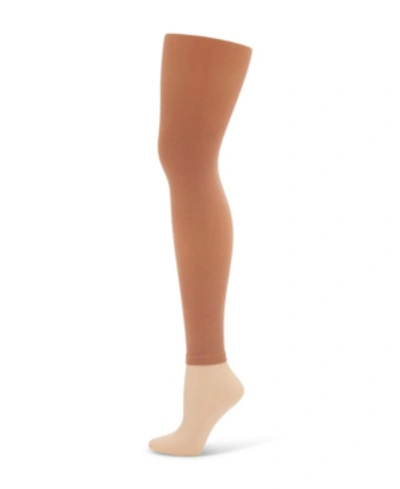 Capezio Kids' Big Girls Footless Tight With Self Knit Waist Band In Nude Or Na