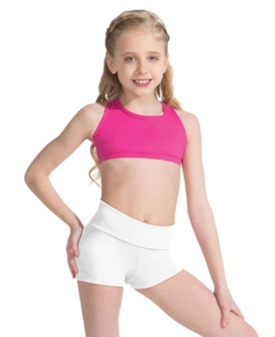 Capezio Kids' Big Girls Fold Over Boy Short In White