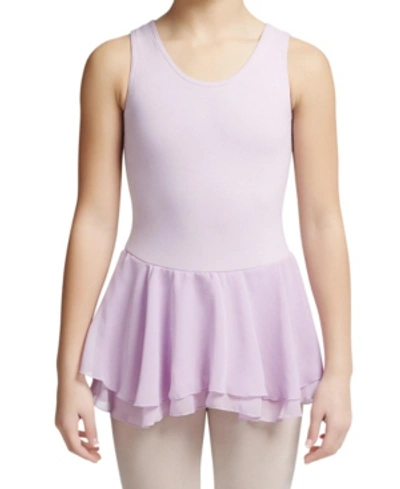 Capezio Kids' Big Girls Double Layer Skirt Tank Dress In Lavender