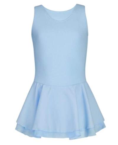 Capezio Kids' Big Girls Double Layer Skirt Tank Dress In Baby Blue