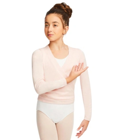 Capezio Kids' Little And Big Girls Wrap Sweater In Pink