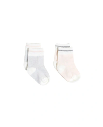 Snugabye Kids' Gertex  Dream Infant Girls 2 Pack Boot Sock In Pink Gray
