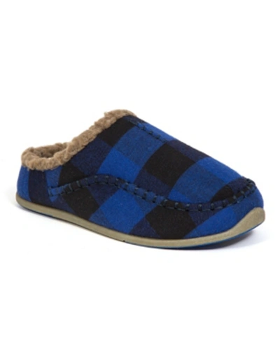 Deer Stags Kids' Little And Big Boys Slipperooz Lil Nordic S.u.p.r.o. Sock Cushioned Indoor Outdoor Clog Slipper In Blue/black