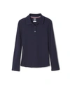 FRENCH TOAST PLUS GIRLS LONG SLEEVE INTERLOCK KNIT POLO WITH PICOT COLLAR