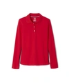 French Toast Big Girls Long Sleeve Interlock Knit Polo With Picot Collar In Red