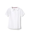 French Toast Big Girls Short Sleeve Peter Pan Collar Polo Shirt In White