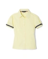 French Toast Little Girls Short Sleeve Ribbon Bow Blouse In Yellow