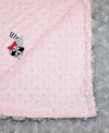 LIL' CUB HUB MINKY BABY GIRL BLANKET WITH EMBROIDERED RACCOON