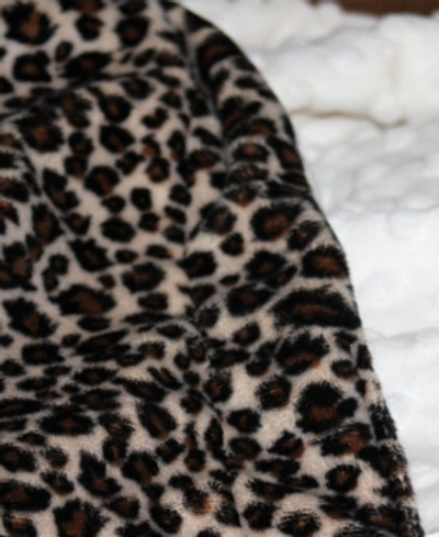 Lil' Cub Hub Minky Baby Boy Girl Blanket In Cheetah Ivory