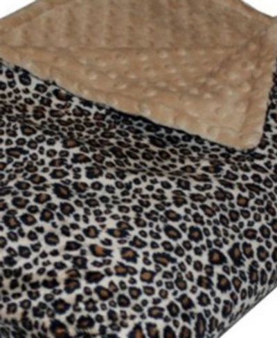 Lil' Cub Hub Minky Baby Boy Girl Blanket In Cheetah Cafe
