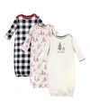 TOUCHED BY NATURE BABY BOY AND GIRL GOWNS, SET OF 3