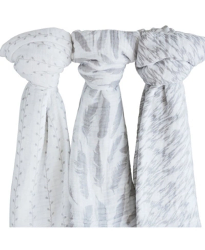 Ely's & Co. Cotton Muslin Swaddle Blanket 3 Pack In Gray