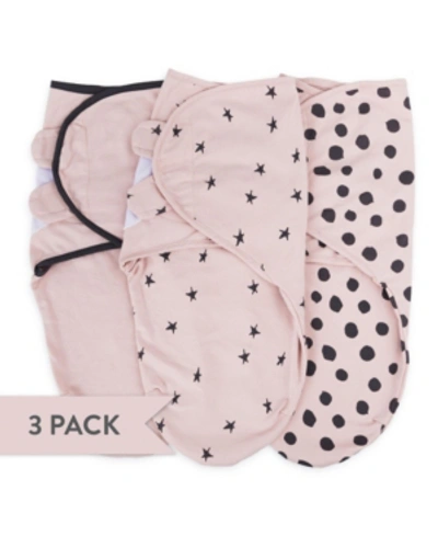 Ely's & Co. Kids' Adjustable Swaddle Small 0-3 Months 3 Pack In Pink