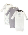 TOUCHED BY NATURE TOUCHED BY NATURE BABY BOY AND GIRL ORGANIC COTTON GOWN, 3 PACK