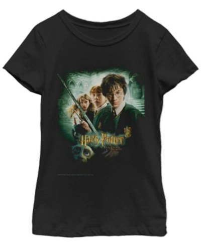 Fifth Sun Kids' Girl's Harry Potter Chamber Of Secrets Poster Child T-shirt In Black