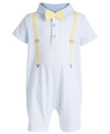 FIRST IMPRESSIONS BABY BOYS SUSPENDERS SUNSUIT, CREATED FOR MACY'S