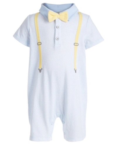 First Impressions Baby Boys Suspenders Sunsuit, Created For Macy's In Bright White