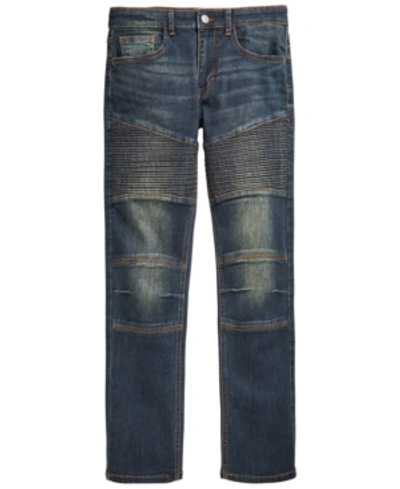 Ring Of Fire Kids' Big Boys Swerve Stretch Moto Jeans, Created For Macy's In Rust