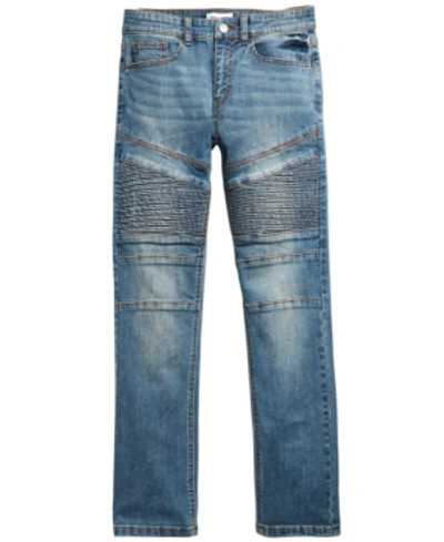 Ring Of Fire Kids' Big Boys Chase Stretch Moto Jeans, Created For Macy's In Dusk Wash