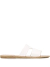 Ancient Greek Sandals Apteros Cutout Leather Slides In White