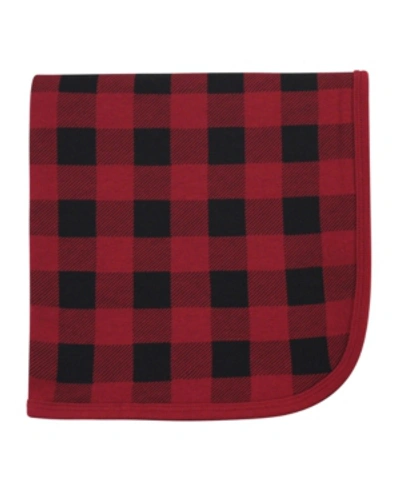 Touched By Nature Baby Girls And Boys Buffalo Plaid Swaddle, Receiving And Multi-purpose Blanket In Red