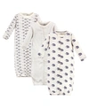 TOUCHED BY NATURE TOUCHED BY NATURE BABY GIRLS AND BOYS HEDGEHOG ZIPPER GOWNS, PACK OF 3