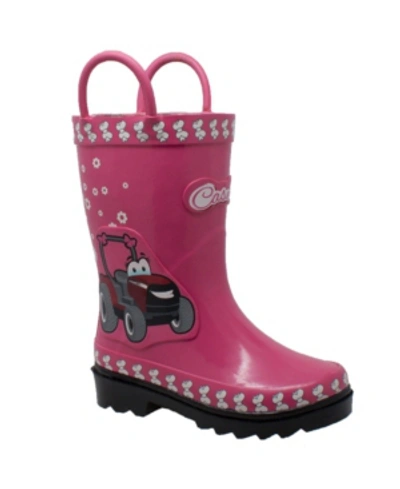Case Ih Kids' Toddler Girls 3d Fern Farmall Rubber Boot In Pink