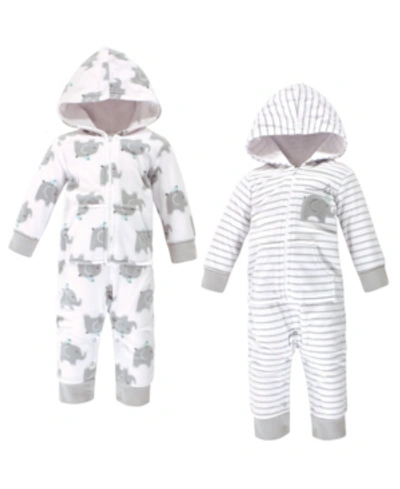 Hudson Baby Baby Boy And Girl Fleece Jumpsuits, 2 Pack In Gray