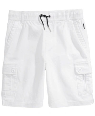 Ring Of Fire Kids' Big Boys Stretch Twill Cargo Shorts, Created For Macy's In White