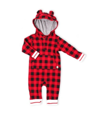 Snugabye Hot Cocoa Baby Boys And Girls Hooded Jumpsuit In Red