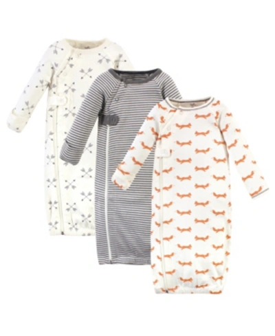 Touched By Nature Baby Boys And Girls Zipper Gowns In Orange Fox