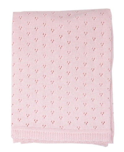 Baby Mode Signature Baby Boys And Girls Pointelle Layette Blanket In Pink