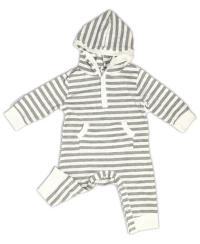 Earth Baby Outfitters Baby Boys And Girls Rayon From Bamboo Short Sleeve Hoodie Coverall In Gray