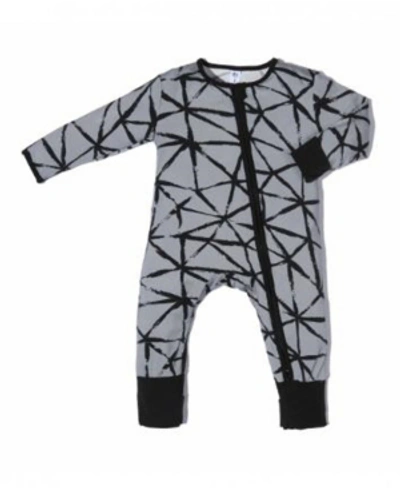 Earth Baby Outfitters Baby Boys Bamboo Triangle 2 Way Zippy Coverall In Gray